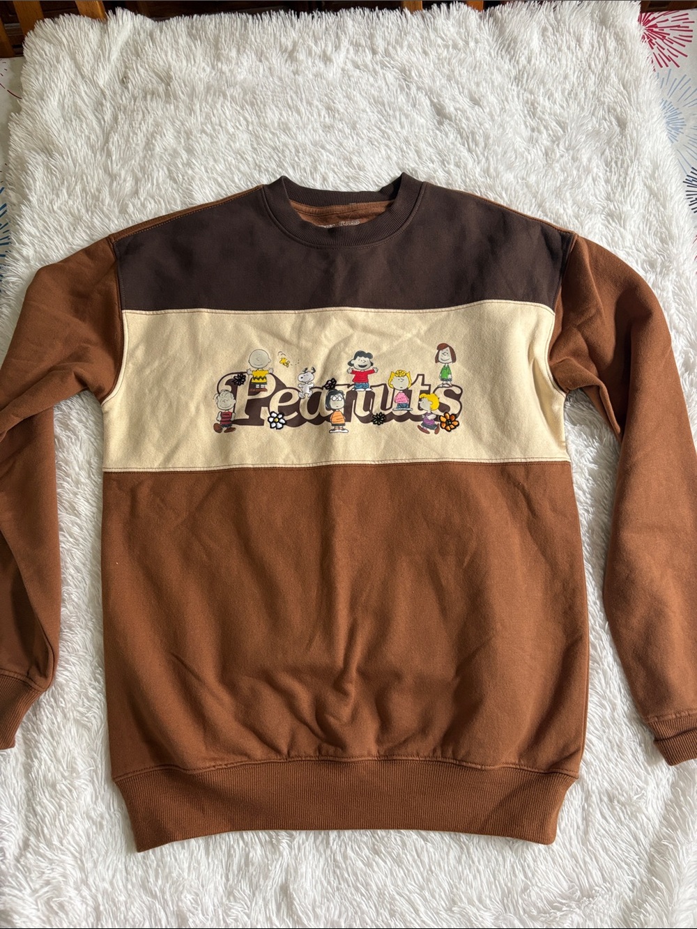 NWT PEANUTS BLOCK PRINT SWEATSHIRT